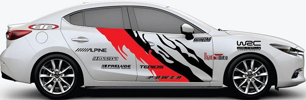 Tem sườn xe ô tô 4 chỗ màu trắng