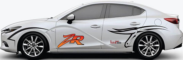 Tem sườn xe ô tô 4 chỗ màu trắng