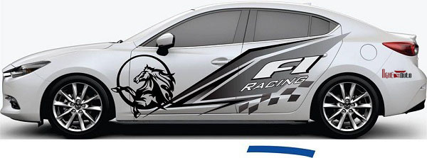 Tem sườn xe ô tô 4 chỗ màu trắng