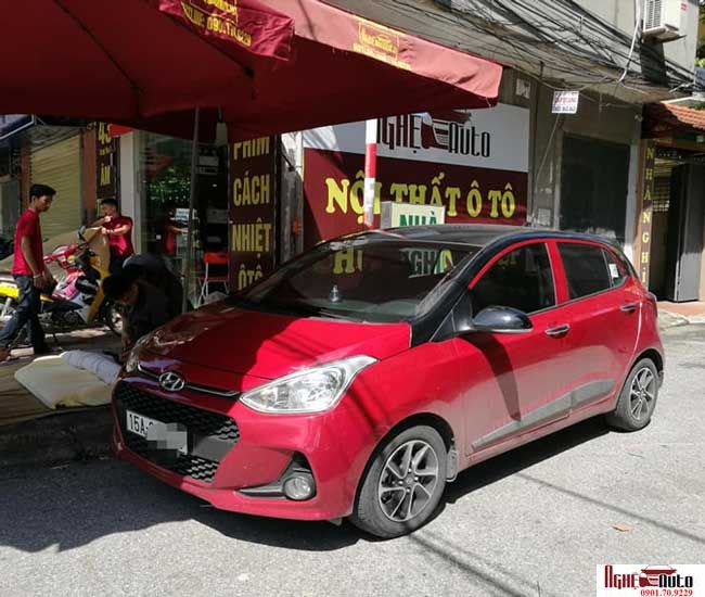 Bọc ghế da thật cho Hyundai i10 mẫu quả trám cao cấp