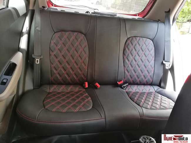 Bọc ghế da thật cho Hyundai i10 mẫu quả trám cao cấp
