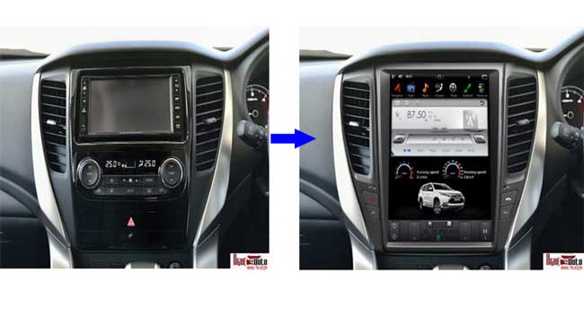 DVD Tesla cho xe Mitsubishi Pajero Sport